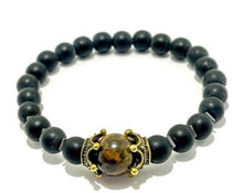 Charger l'image dans la galerie, Bracelet force en onyx et oeil de tigre