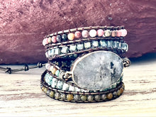 Charger l'image dans la galerie, Bracelet paix labradorite et rhodonite