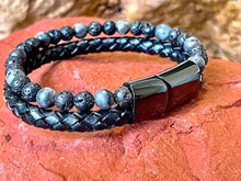 Charger l'image dans la galerie, Bracelet force en basalte et labradorite