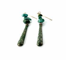 Charger l'image dans la galerie, Boucles d'oreille en Turquoise Africaine