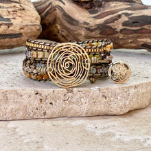 Charger l'image dans la galerie, Bracelet bohème tressé en plaqué or