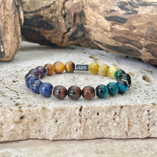 Charger l'image dans la galerie, Bracelet chakras en oeil de tigre