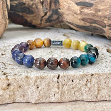 Charger l'image dans la galerie, Bracelet chakras en oeil de tigre