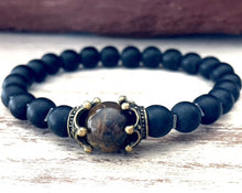 Charger l'image dans la galerie, Bracelet force en onyx et oeil de tigre