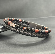 Charger l'image dans la galerie, Bracelet courage en oeil de tigre rouge