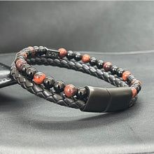 Charger l'image dans la galerie, Bracelet courage en oeil de tigre rouge