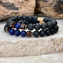 Charger l'image dans la galerie, Bracelet magma couple en lapis lazuli
