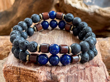 Charger l'image dans la galerie, Bracelet magma couple en lapis lazuli