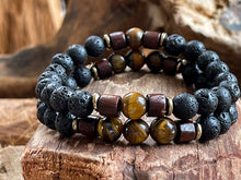 Charger l'image dans la galerie, Bracelet Magma couple en oeil de tigre