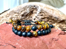 Charger l'image dans la galerie, Bracelet distance oeil de tigre et onyx