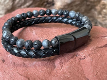 Charger l'image dans la galerie, Bracelet force en basalte et labradorite