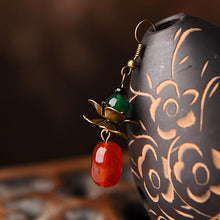 Charger l'image dans la galerie, Boucles d'oreille en agate et cuivre