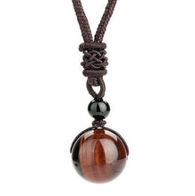 Charger l'image dans la galerie, Collier protection en oeil de tigre rouge