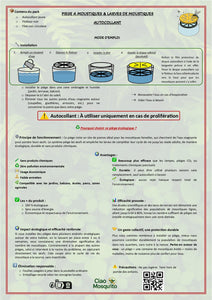 piège à moustique x2 ecologique autocollant interieur exterieur – Anti Moustique Tigre & Larves – Sans Insecticide ni Électricité – Réutilisable – Kit Flotteur + Filet + 5 Disques – Jardin, Ciao Mosquito