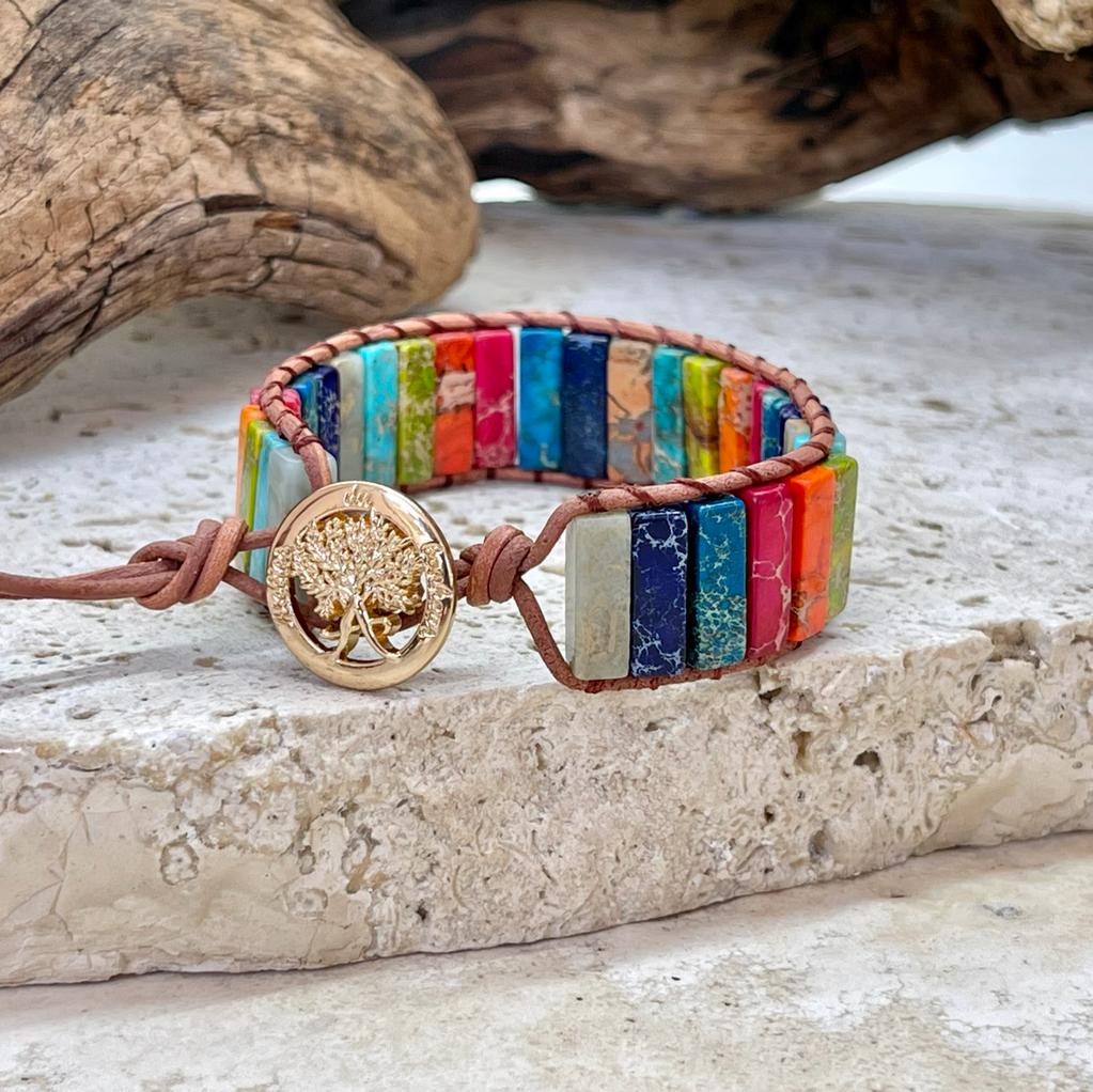 Bracelet 7 chakras lingots d'équilibre