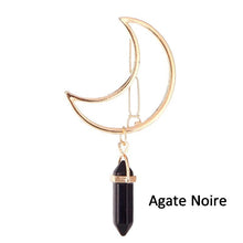 Charger l&#39;image dans la galerie, Pince à  cheveux broche en agate noire

