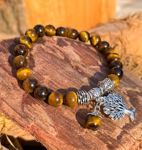 Bracelet arbre de vie en oeil de tigre
