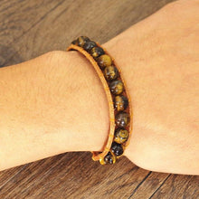 Charger l&#39;image dans la galerie, Wrap en cuir et oeil de tigre
