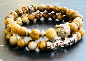 Bracelet vitalité en jaspe paysage