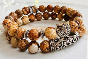 Bracelet vitalité en jaspe paysage